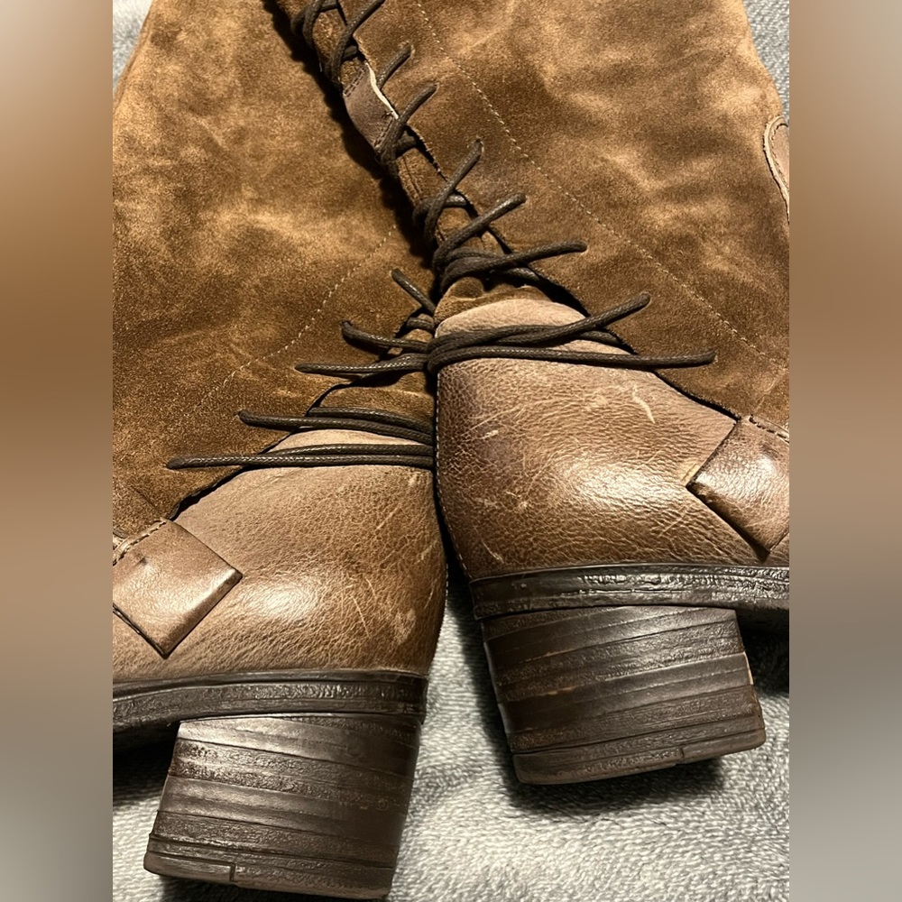 Miz Mooz Brown Lace Up Knee-High Boots - Picture 11 of 14